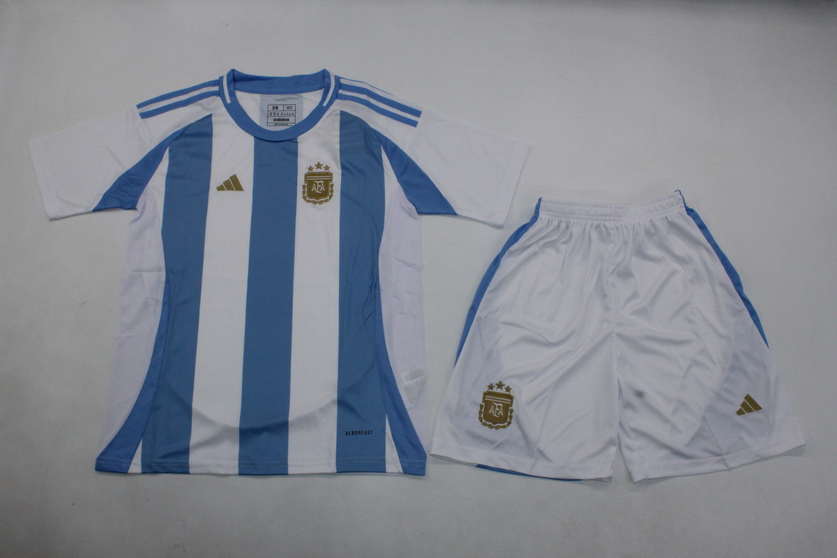 Kids-Argentina 2024 Home Soccer Jersey